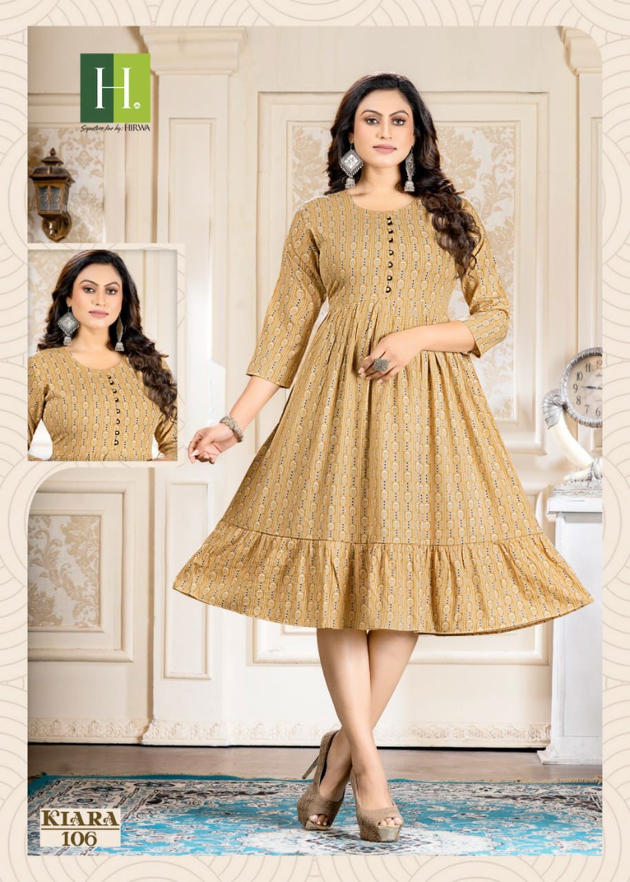 Hirwa Kiara Regular Wear Wholesale Printed  Designer Kurtis
